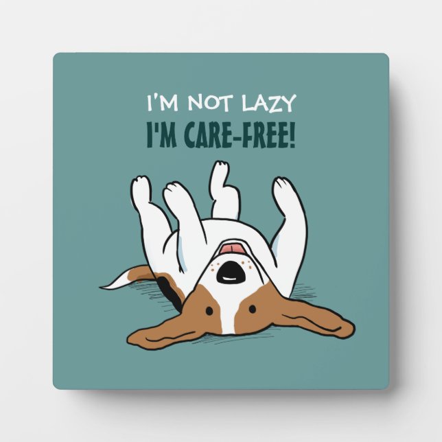 Plaque Photo Chien de dessin Beagle mignon avec texte personnal (Devant)