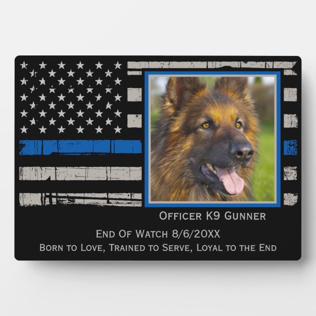 Plaque Photo Chien de police K9 (Devant)