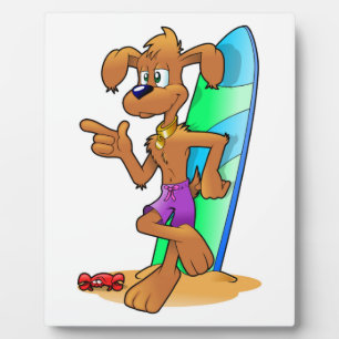 PLAQUE PHOTO CHIEN DE SURFER