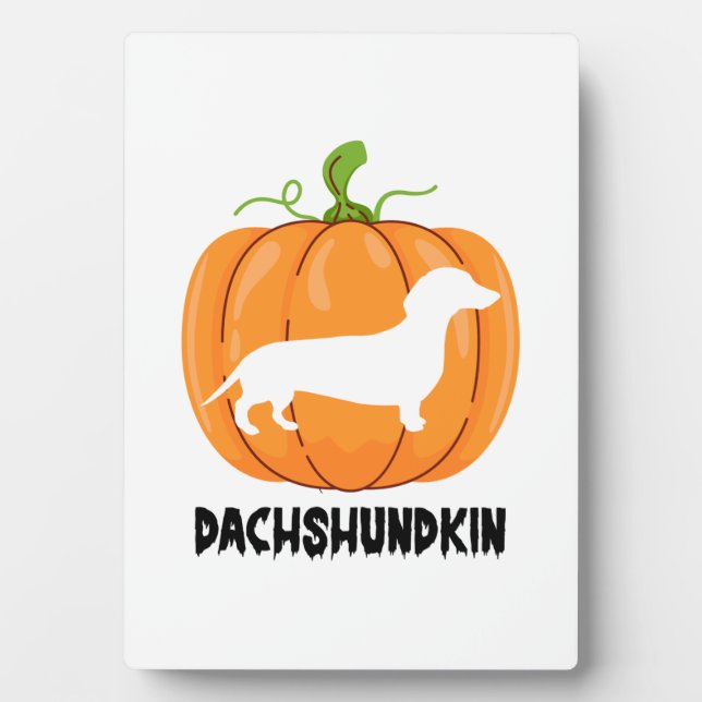 Plaque Photo Chien d'Halloween Dachshund (Devant)