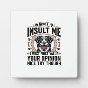 Plaque Photo Chien drôle avis vintage t-shirt design_1