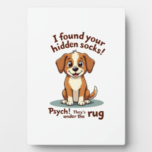 Plaque Photo Chien Drôle Chaussettes Cachées Citation Vintage D
