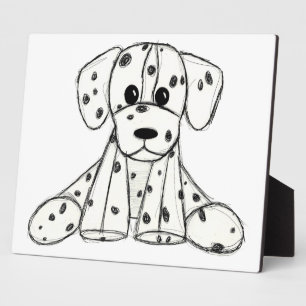 Plaque Photo Chien en dalmate dessin simple noir