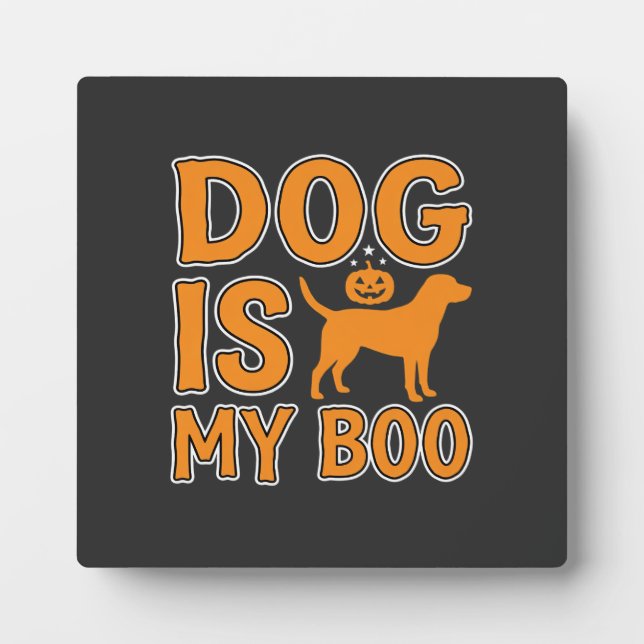 Plaque Photo Chien Est Mon Boo Halloween Chien (Devant)