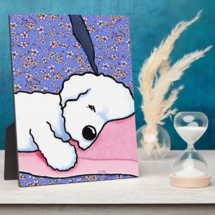 Plaque Photo Chien KiniArt Tired Bichon