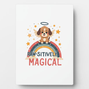 Plaque Photo Chien magique absolument adorable Ange arc-en-ciel