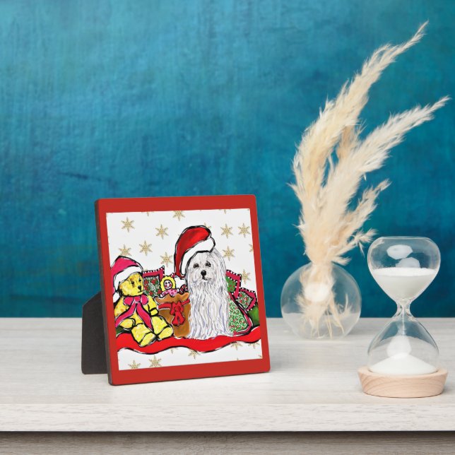 Plaque Photo Chien maltais (Insitu)