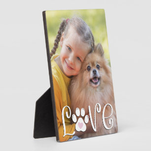 Plaque Photo Chien Mignon AMOUR Empreinte de Patte Photo Person