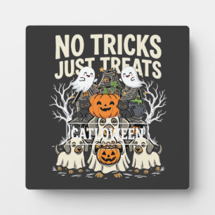 Plaque Photo Chien Mignon Halloween Pas de Farces Rien que des