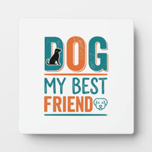 Plaque Photo Chien Mon Meilleur Ami Vintage T-Shirt Design pour