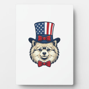 Plaque Photo Chien Patriotique Tête Gravure Vintage Design Vect