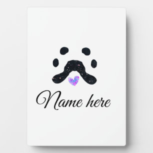 Plaque Photo Chien patte noir animal ajouter nom texte animal p
