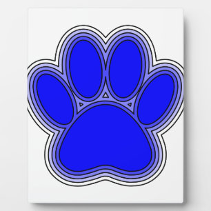 Plaque Photo Chien Paw En Bleu Avec Contours