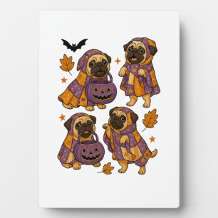 Plaque Photo Chien Pug Fantôme Halloween Effrayant