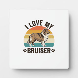 Plaque Photo Chien Sheltie Vintage J'adore Mon Bruiser Design R