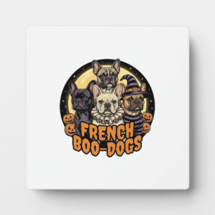 Plaque Photo Chiens de bouh français Halloween Bouledogue franç