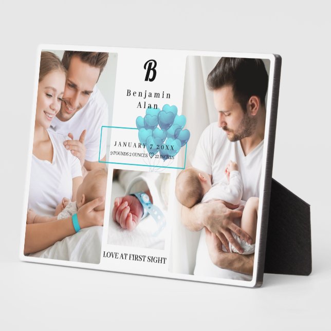 Plaque Photo Chiffre de naissance de nouveau-né Statistiques Ph (Côté)