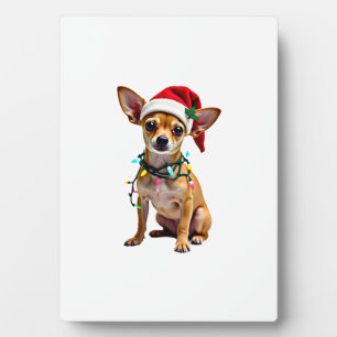 Plaque Photo Chihuahua Noël Santa Sweatshirt Horrible Chien Amo
