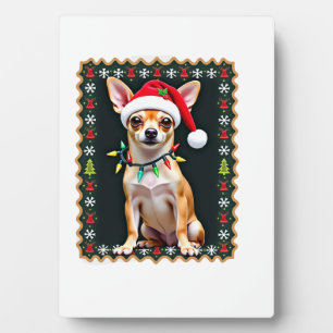 Plaque Photo Chihuahua Noël Santa Sweatshirt Horrible Chien Amo