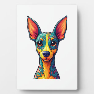 Plaque Photo Chihuahua Peinture Abstraite Couleur Chien Mign