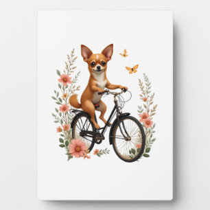 Plaque Photo Chihuahua  Vélo  Bicyclette  Chien  Cyclisme 