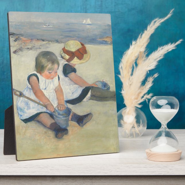 Plaque Photo Children Playing on the Beach (Côté)