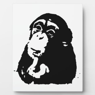 Plaque Photo Chimpanzé Pop Art Thinking