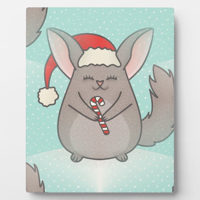 Plaque Photo chinchillas de noël (Devant)