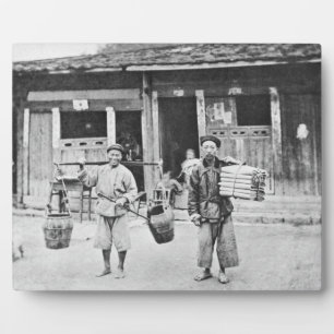 Plaque Photo Chinese Hawkers, c.1870 (b/w photo)