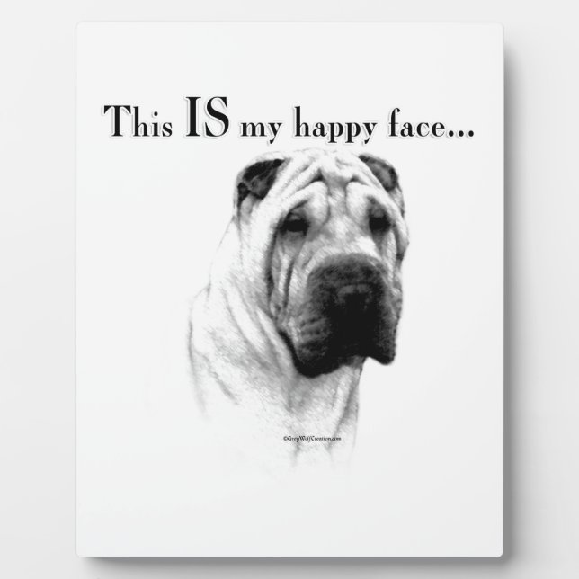 Plaque Photo Chinois Shar Pei Joyeux Visage (Devant)
