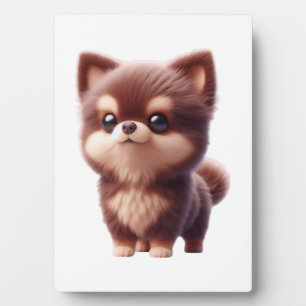 Plaque Photo Chiot Mignon et Fluffy � Design de Chien Adorable