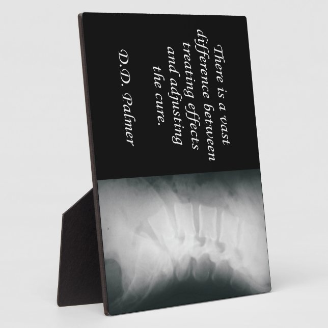 Plaque Photo Chiropractic Adjusting the Cure Easel (Côté)