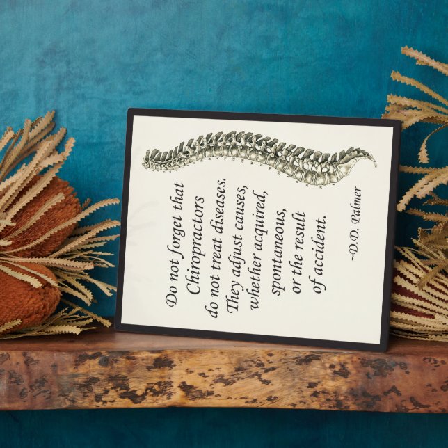 Plaque Photo Chiropractic Adjustment Palmer Quote Easel (Côté)