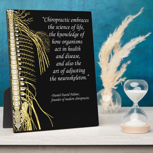 Plaque Photo Chiropractic Adjustment Quote Easel (Côté)