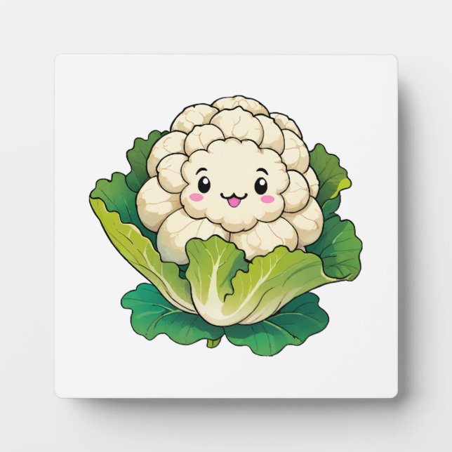 Plaque Photo Chou-fleur Kawaii (Devant)