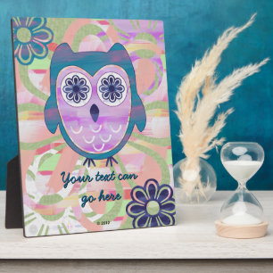 Plaque Photo chouette florale mignonne