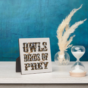 Plaque Photo Chouettes Oiseaux De Prey,