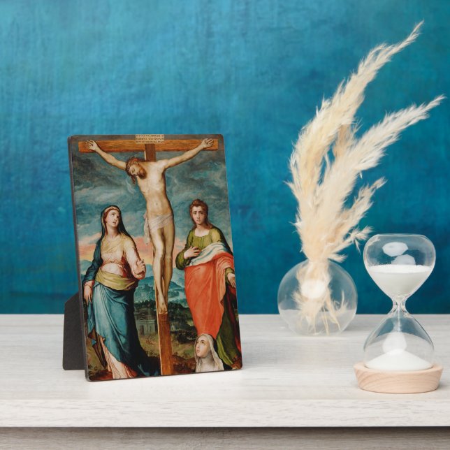 Plaque Photo Christ sur la croix avec les saints (Côté)