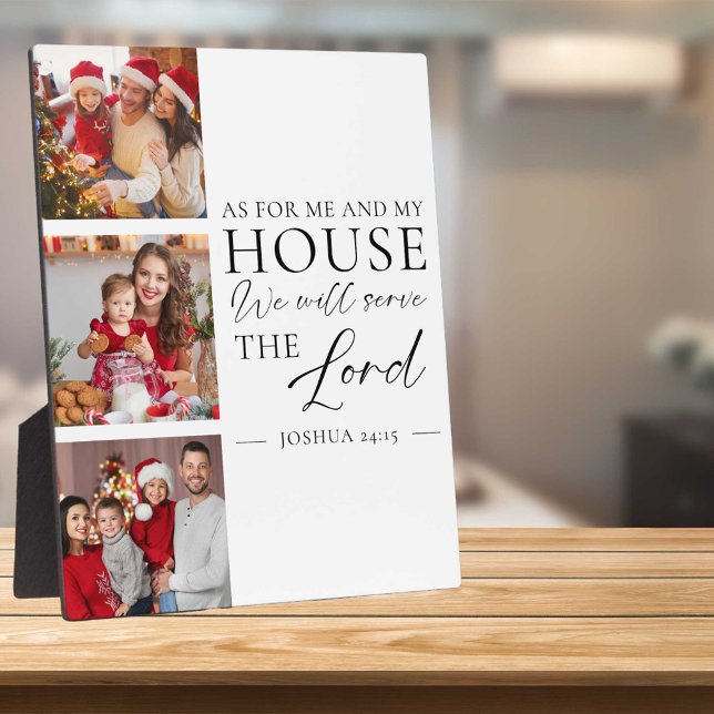 Plaque Photo Christian Family Photo Joshua 24:15 Bible Verse (Créateur téléchargé)
