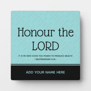 Plaque Photo Christian Inspirational Custom HONOR THE LORD