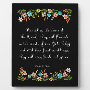 Plaque Photo Christian Quote Art - Psaume 92:13-14