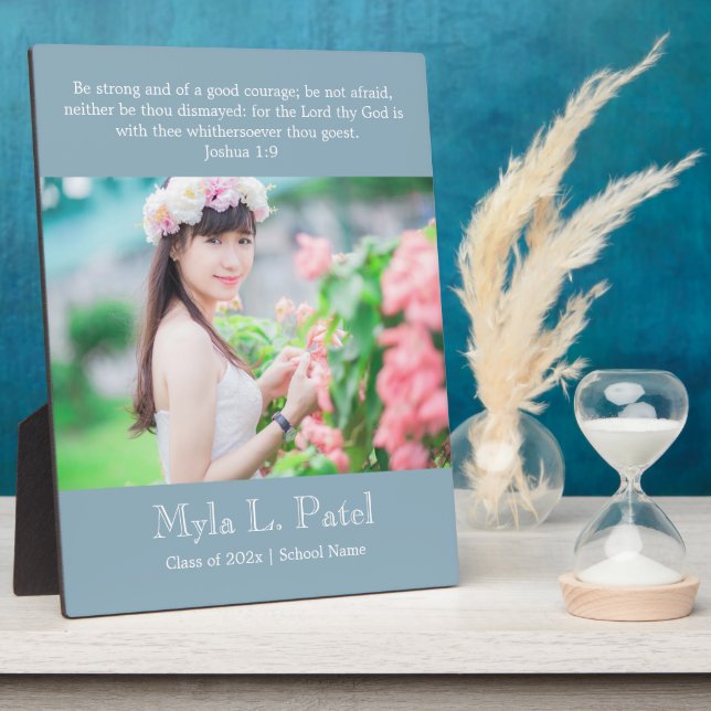 Plaque Photo Christian Scripture Graduation 8x10 Photo Desktop  (Côté)