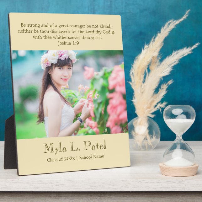 Plaque Photo Christian Scripture Graduation 8x10 Photo Desktop  (Côté)
