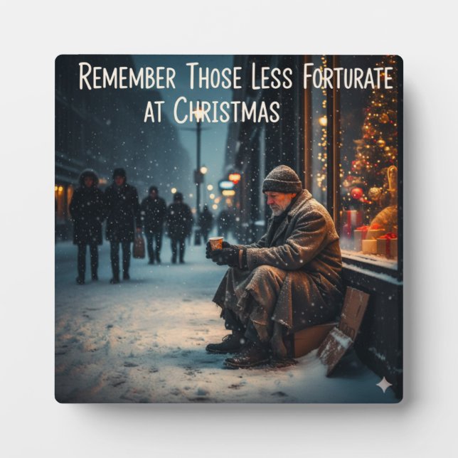 PLAQUE PHOTO CHRISTMAS MEANING PICTURE REMEMBER THE POOR (Devant)
