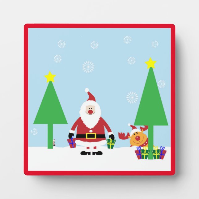 PLAQUE PHOTO CHRISTMAS PÈRE NOËL SCENE (Devant)