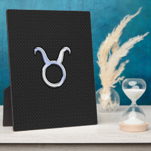 Plaque Photo Chrome Argent Comme Taurus signe Zodiac