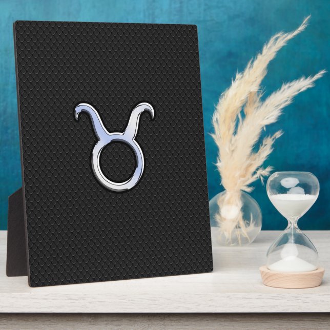 Plaque Photo Chrome Argent Comme Taurus signe Zodiac (Côté)