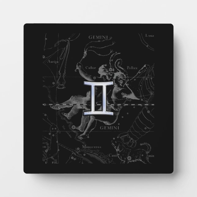 Plaque Photo Chrome comme Gemini Zodiac Connexion Hevelius 1690 (Devant)