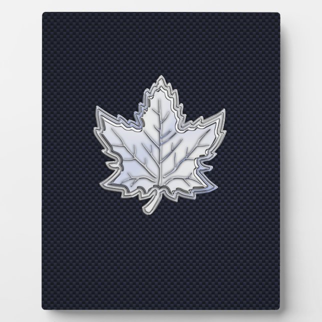 Plaque Photo Chrome Comme Maple Leaf Fibres de carbone Impressi (Devant)