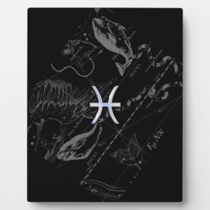 Plaque Photo Chrome comme Pisces Zodiac Connexion Black Heveliu